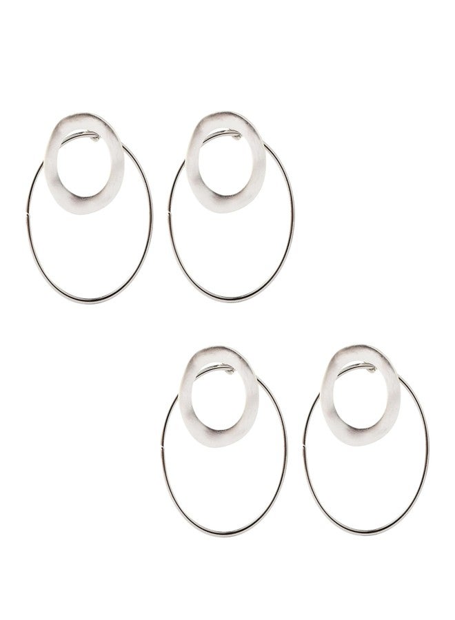 SALTY Pack of 2 Veracity Round Earring for Women | Stylish Fashion Jewellery | Accessories for Girls | Minimal Jewelry | Ideal for Gifting | Marriage, Birthday | Gift for Valentine Day - Image 1