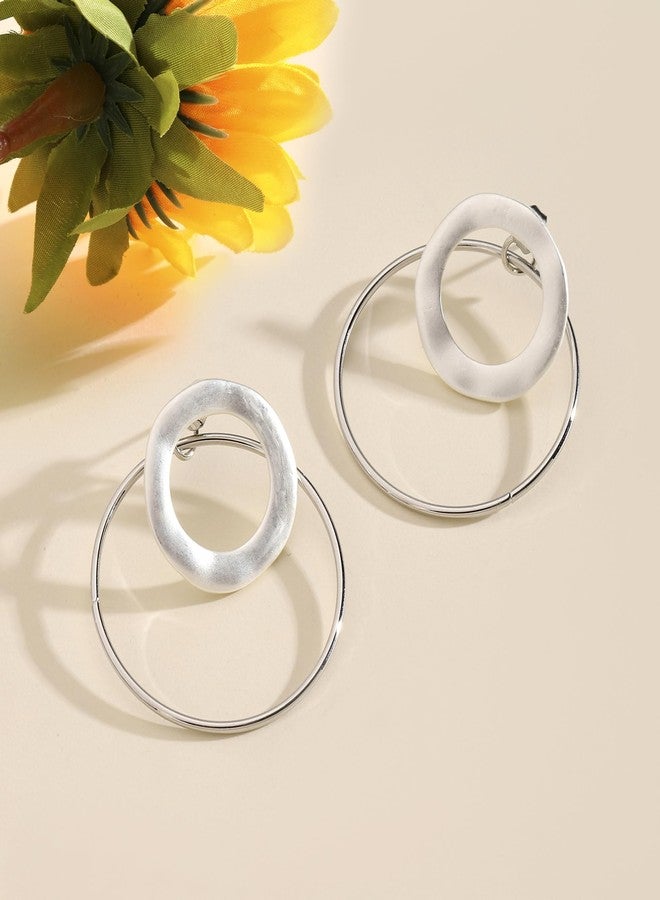 SALTY Pack of 2 Veracity Round Earring for Women | Stylish Fashion Jewellery | Accessories for Girls | Minimal Jewelry | Ideal for Gifting | Marriage, Birthday | Gift for Valentine Day - Image 2
