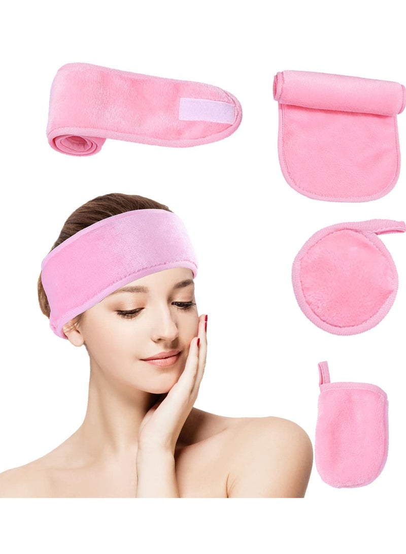 Makeup Remover Cloths Microfiber Reusable Fast Drying Washcloth, Makeup Remove Face Towels for Women (4 Pcs) - Image 1