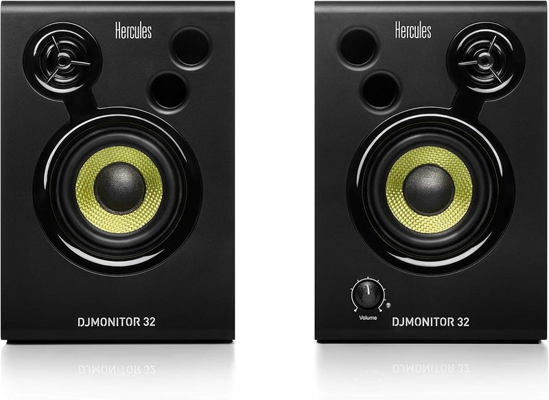 Hercules DJMonitor 32: 2 x 15 watts RMS active monitoring speakers,Black - Image 1