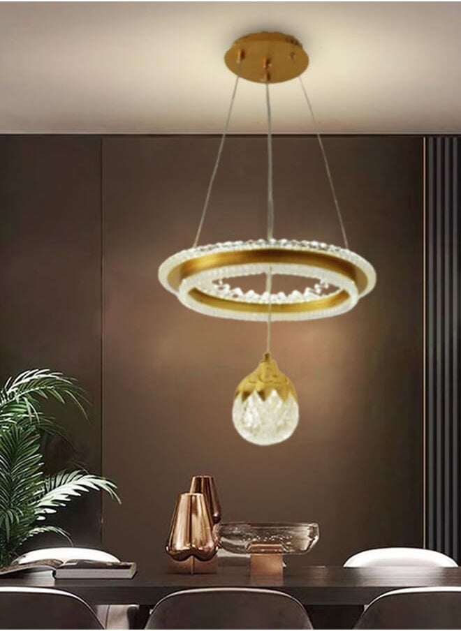Best Power Luxury Single 7230-1 LED Crystal Chandelier LED Pendant Light with 3-Level Brightness – Elegant Gold Design for Bedrooms and Living Spaces  - Image 1