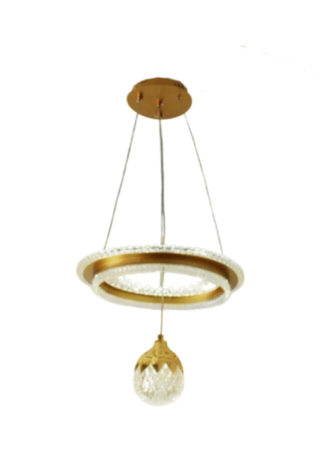 Best Power Luxury Single 7230-1 LED Crystal Chandelier LED Pendant Light with 3-Level Brightness – Elegant Gold Design for Bedrooms and Living Spaces  - Image 2