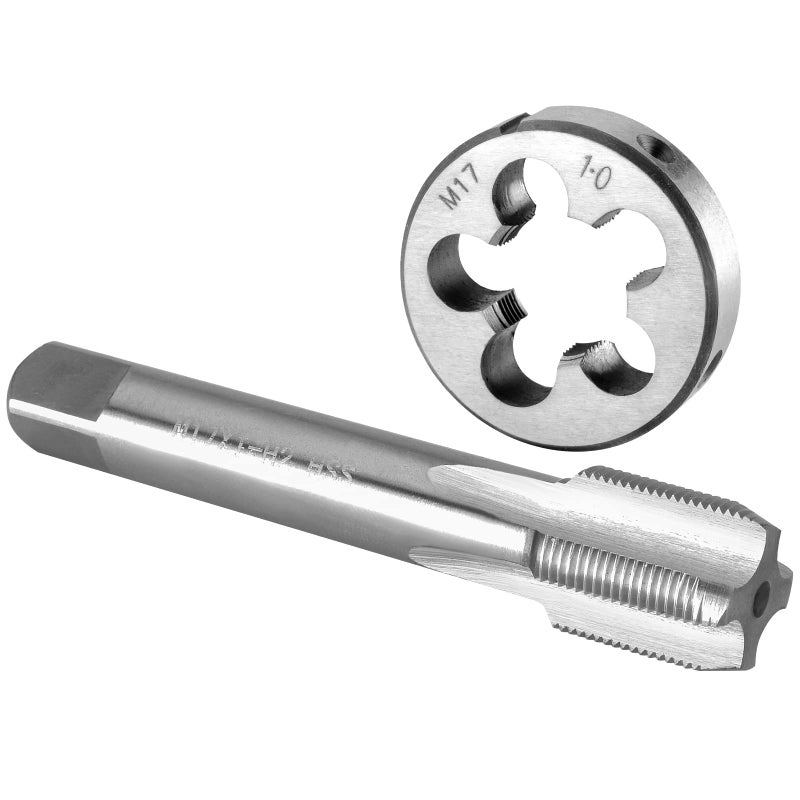 Burkit M17 X 1 Tap and Die Set M17 x 10 Machine Thread Tap and Round Die Right Hand
