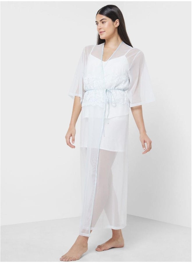 La Senza Mesh Detail Robe  - Image 1