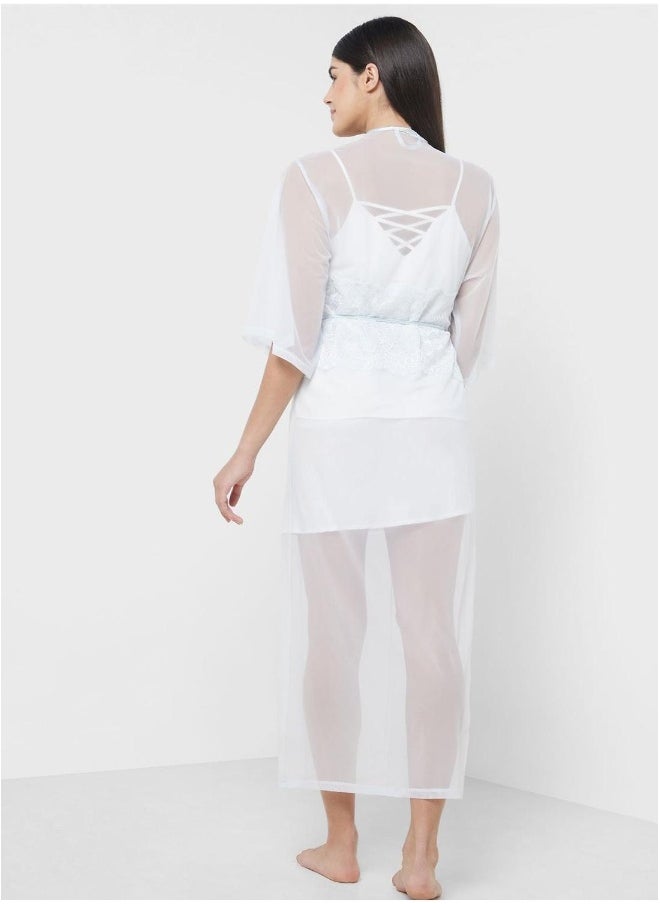 La Senza Mesh Detail Robe  - Image 2