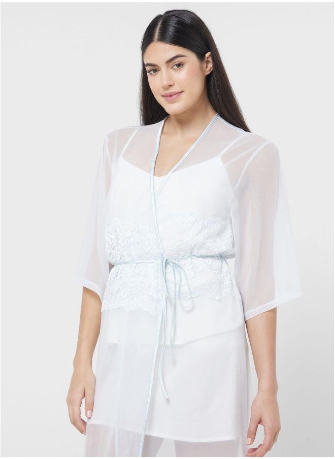 La Senza Mesh Detail Robe  - Image 3