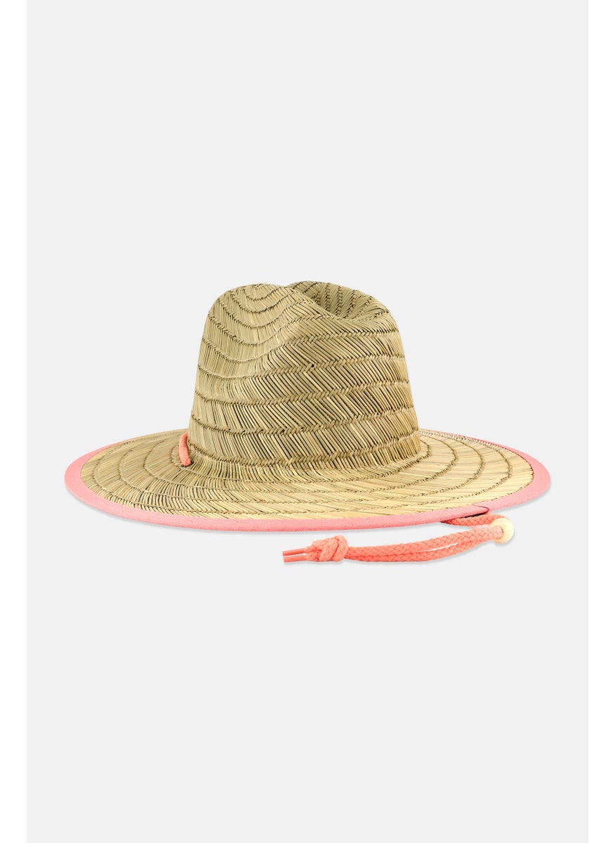 Roxy - Women Brand Logo Straw Hat, Beige - Image 1