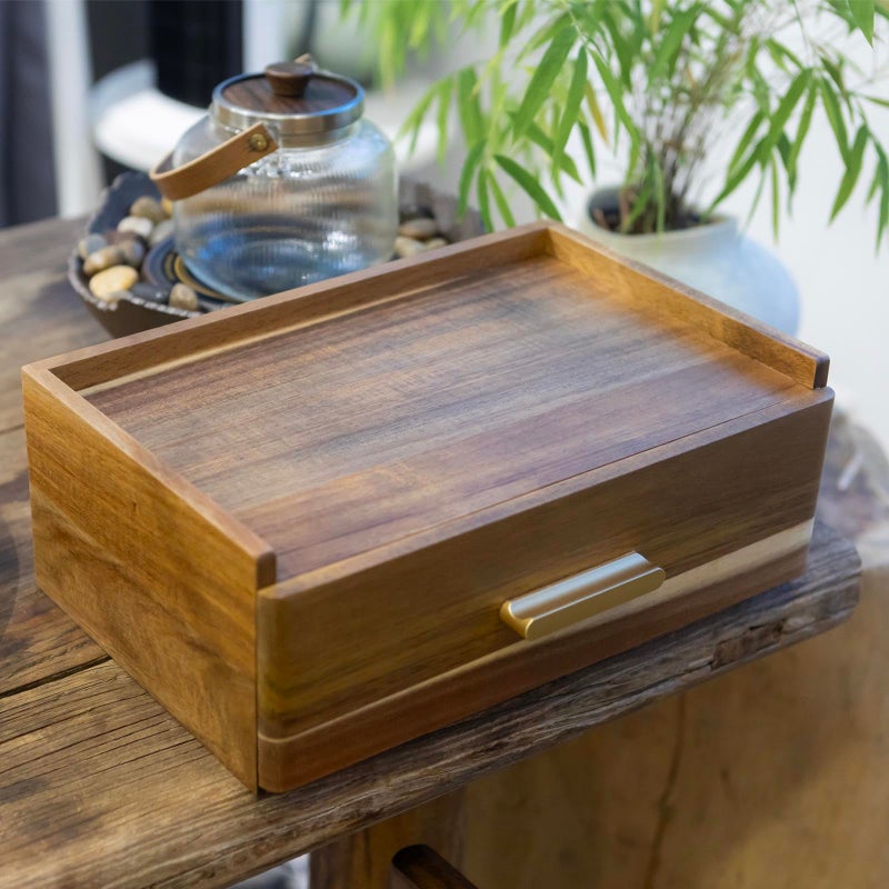 FLYIEE Acacia Wood Tea Bag Organizer  Tea Organizers And Storage Box  Tea Caddy For Tea Bags Storage Drawer  Teabag Holder Container Boxes For Countertop  Tea Station Chest Display Wooden  Organizador De Te - Image 5