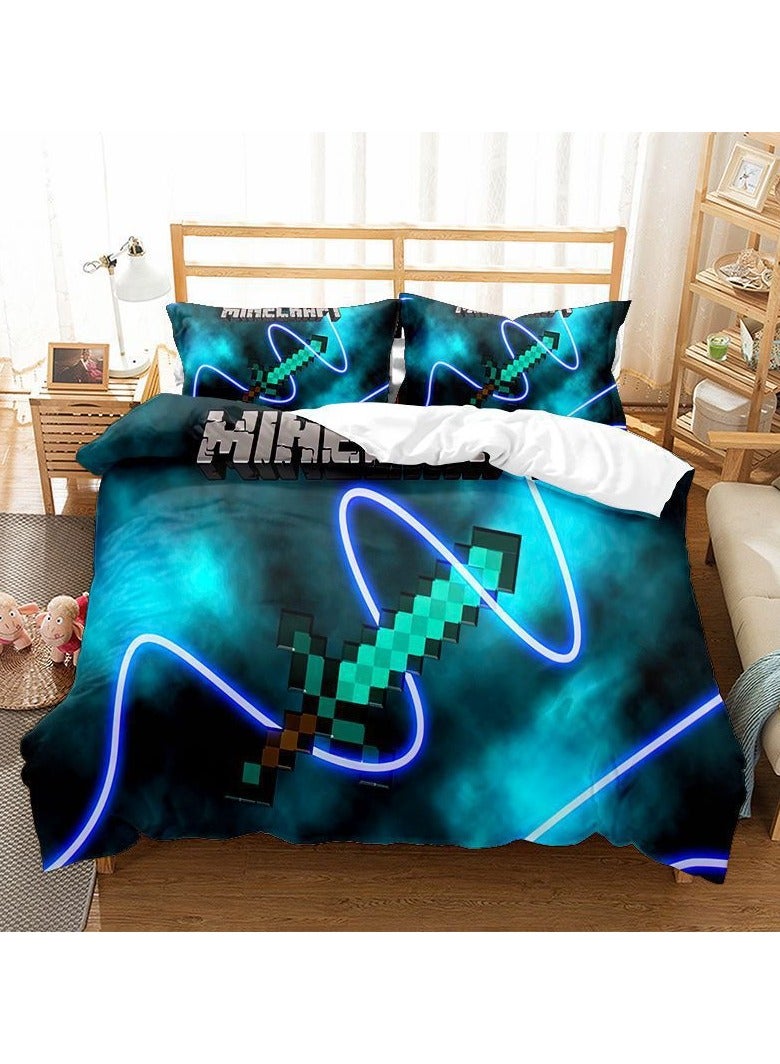 Minecraft Game Peripheral Bedding Three-Piece Set 180*210cm  - Image 1