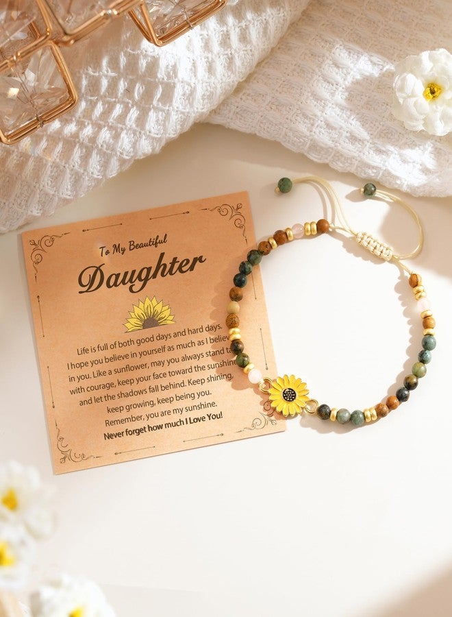 Tarsus Sunflower Gifts for Women, Gift of Positivity, Strength & Sunshine, Inspirational Jewelry Sunflower Bracelet for Friends Sister Daughter Coworker..., average, Stone, no gemstone - Image 3