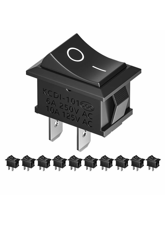 RuoFeng 10 Pcs AC 6A/250V 10A/125V 2 Solder Lug SPST On/Off Mini Boat Rocker Switch Car Auto Boat Round Rocker 2Pin Toggle SPST Switch Snap - Image 1