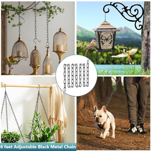 garini 6 Feet Industrial Black Light Fixture Chain, Adjustable Metal Pendant Chandelier Chain Extension with Detachable Link, Maximum Load is 66 Pounds - Image 4