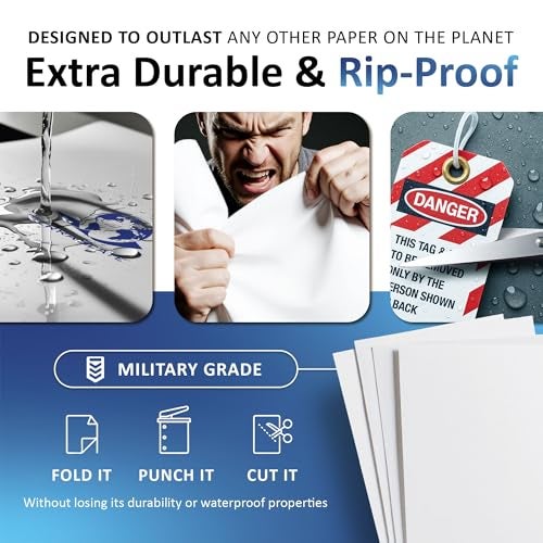 TerraSlate Waterproof Laser Printer Paper – Rip-Proof, Weatherproof, 5 Mil (24lb Bond), A4 Size 210 x 297 mm, 25 Sheets, White, Synthetic Paper for Outdoor Use - Image 3