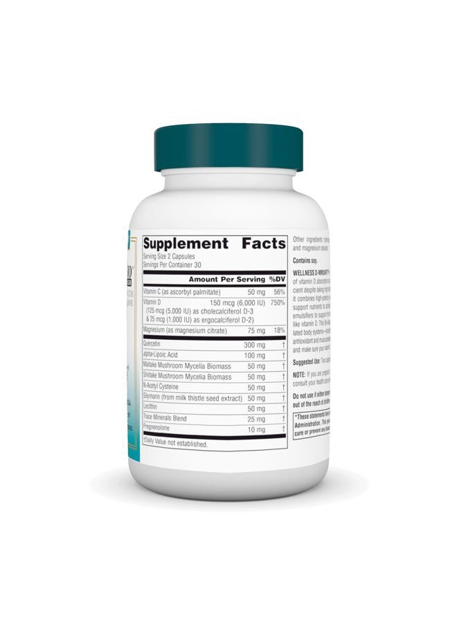 Source Naturals Wellness D-mmunity, Bio-Aligned Vitamin D Immune Formula, Supports Optimal Absorption and Utilization* - 60 Vegetarian Capsules  - Image 2
