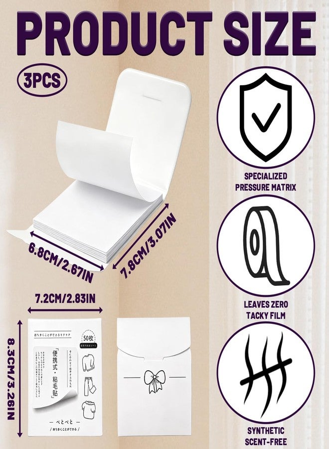 Asofelk 150PCS Mini Portable Lint Removing Sheets for Cloth, 3.3X2.8‘’, Travel Size - Image 2