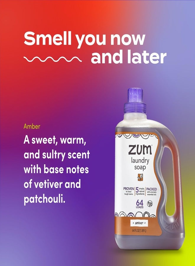 ZUM Indigo Wild Zum Clean Laundry Soap - Plant-Based Liquid Laundry Soap - Contains Baking Soda, Essential Oils & Saponified Coconut Oil - Amber - 64 fl oz - Image 3