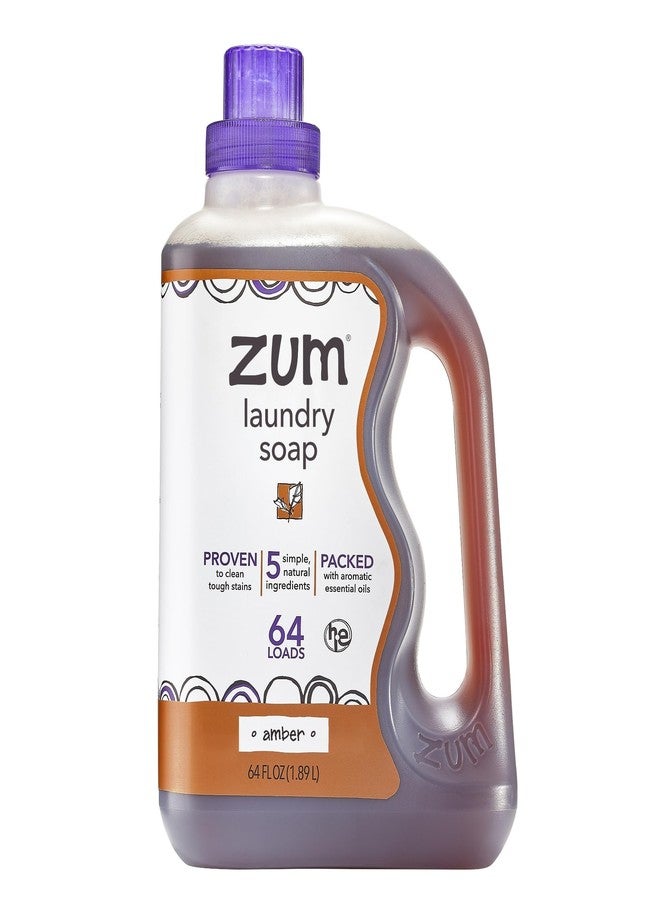 ZUM Indigo Wild Zum Clean Laundry Soap - Plant-Based Liquid Laundry Soap - Contains Baking Soda, Essential Oils & Saponified Coconut Oil - Amber - 64 fl oz - Image 1