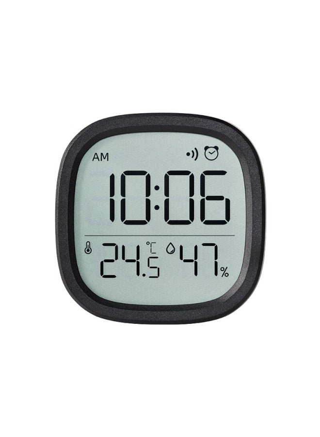 Hense Magnetic Alarm Clock Kitchen Clock Refrigerator Sticker Temperature And Humidity Digital Clock Desktop Table Clock Wall Clock No Drilling Required Student Bedside Alarm Clock Ha302b Black Model - Image 4