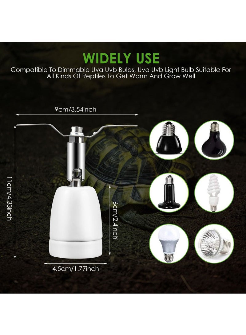 سيوسي حامل مصباح تدفئة للزواحف مع مفتاح تعتيم، قاعدة لمبة E27 قابلة للدوران تتحمل حتى 400 واط، حامل لمبة سيراميك للسحالي، السلاحف، السلحفاة، ومصابيح الزواحف السيراميكية، اللمبات غير مشمولة. - Image 5