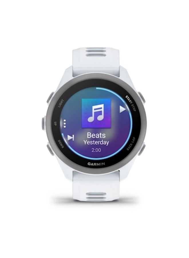 GARMIN Forerunner 170 MUSIC - 43mm - Whitestone/Cloud Blue - Up to 10 Days of Battery Life - 1.2” AMOLED Display , Chemically-strengthened glass, Heart Rate Monitor, All day stress monitor, Gps tracking, Music on your Wrist, iOS and Android compatible Whitestone/Cloud Blue - Image 2