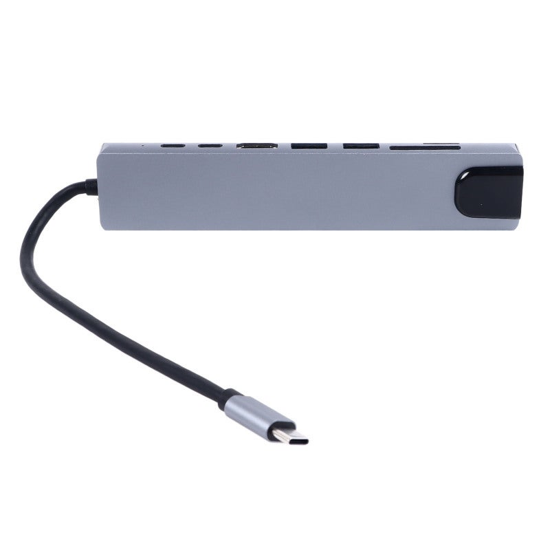 Type C Hub 8 In 1 With RJ45 HDTV USB 3.0 - Zinc Alloy Compact Design Type C Docking Station for Office Travel - Image 2