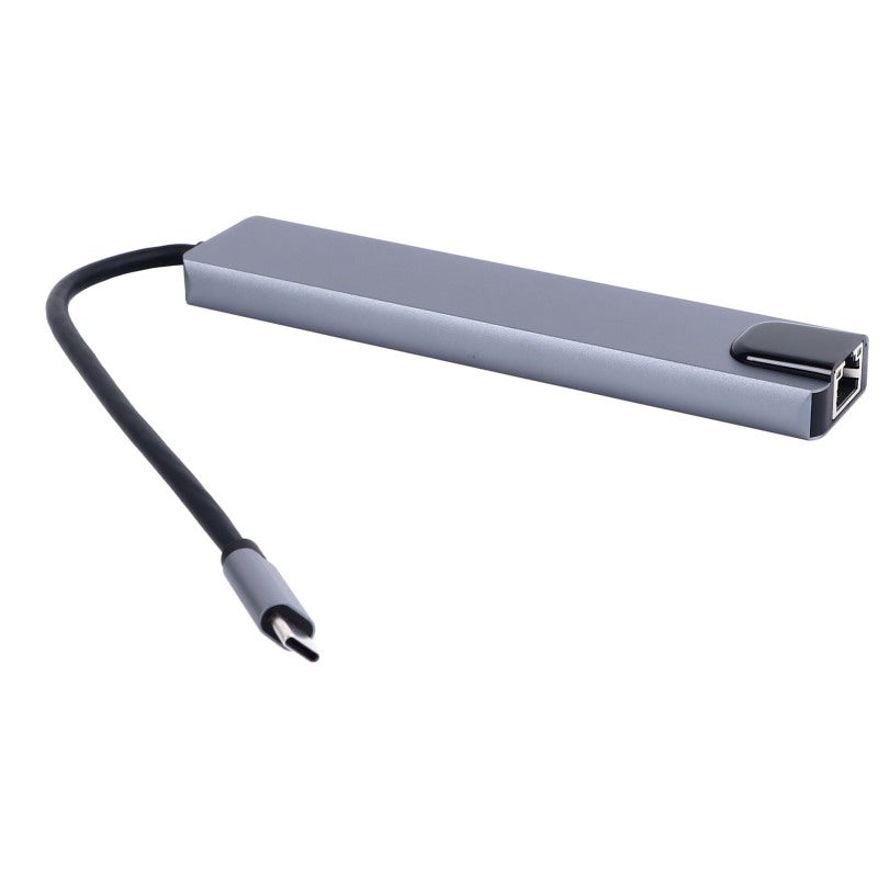 Type C Hub 8 In 1 With RJ45 HDTV USB 3.0 - Zinc Alloy Compact Design Type C Docking Station for Office Travel - Image 4