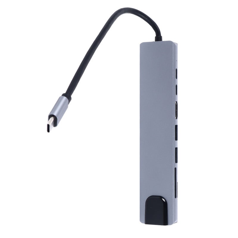 Type C Hub 8 In 1 With RJ45 HDTV USB 3.0 - Zinc Alloy Compact Design Type C Docking Station for Office Travel - Image 1