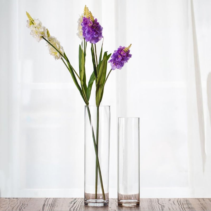 WGVI Quality Thick Weighted Clear Cylinder Glass Vases, 3" W x 10" H, Flower Bud Vase Skinny Narrow Floral Bouquet Container for Wedding Centerpieces Tabletop Pen Brush Holder, 1 Piece - Image 5
