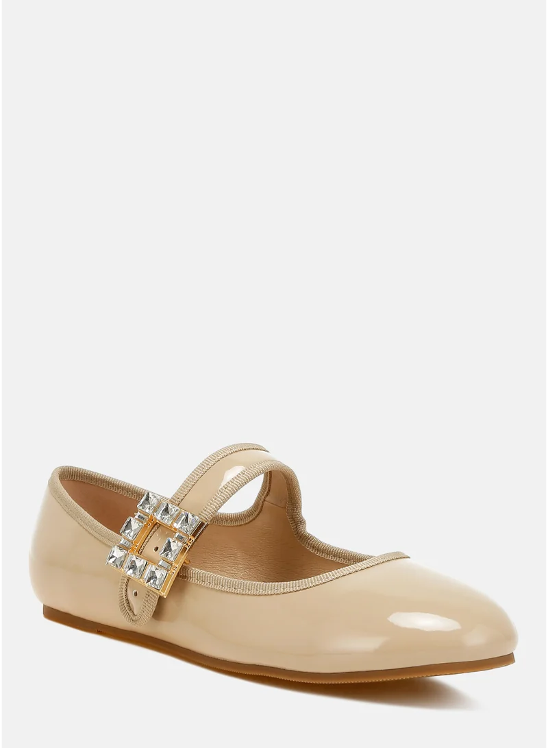 London Rag SH4805_BEIGE Brooch Mary Jane Sandals in Beige for Women | Best Price UAE