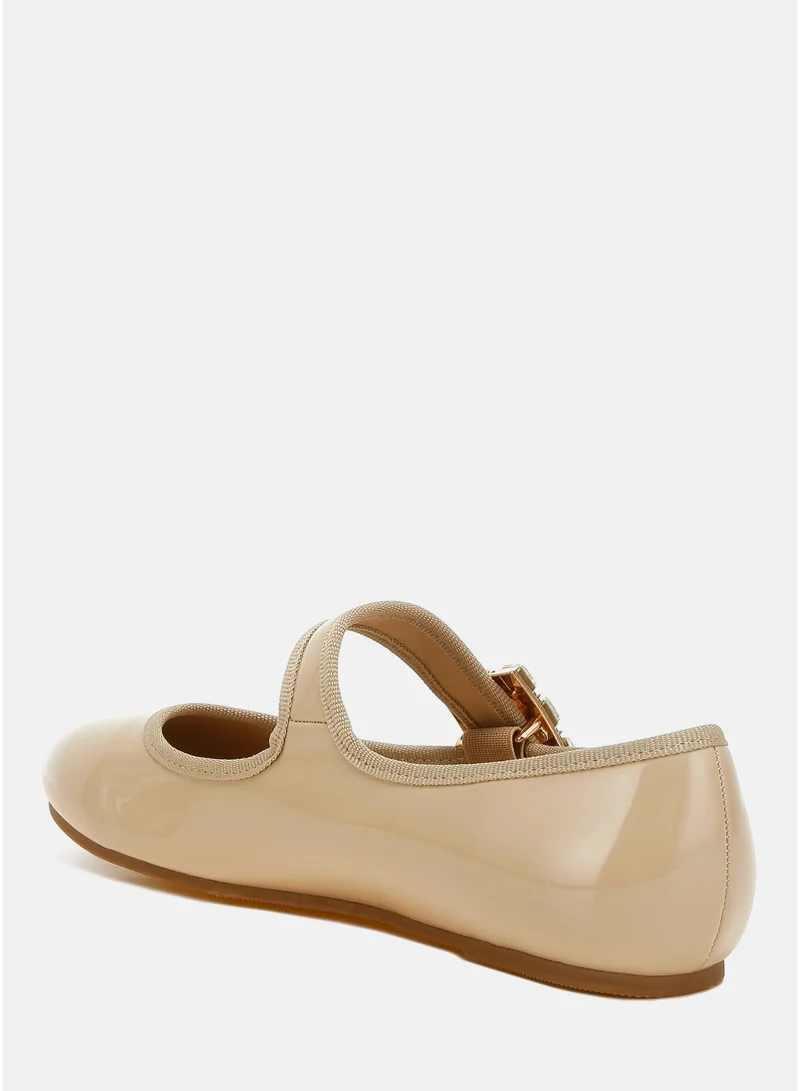 London Rag SH4805_BEIGE Brooch Mary Jane Sandals in Beige for Women | Best Price UAE
