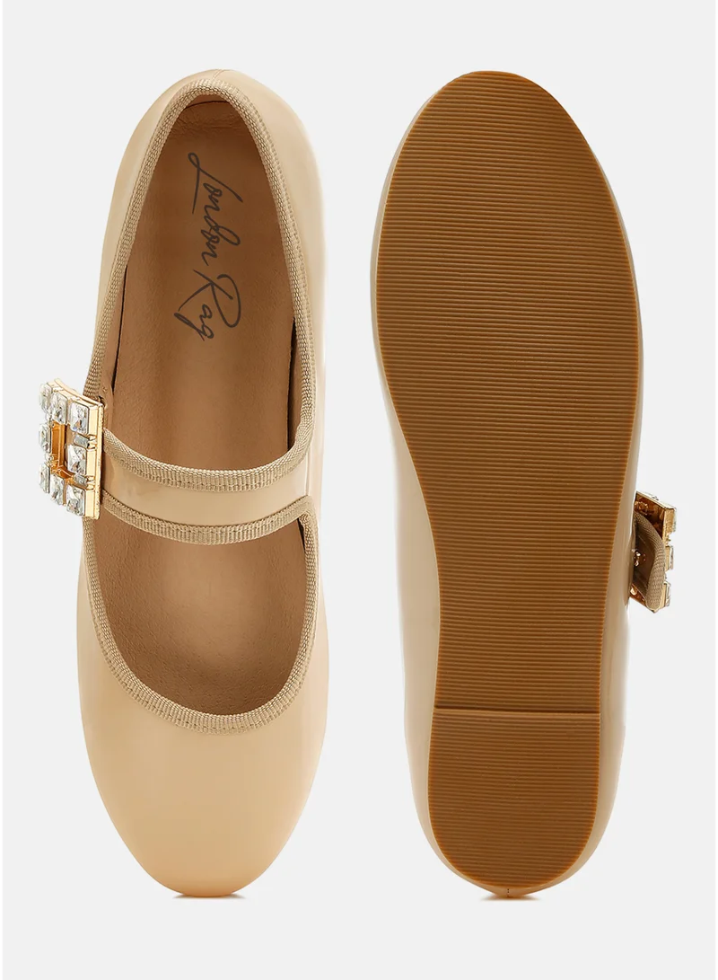 London Rag SH4805_BEIGE Brooch Mary Jane Sandals in Beige for Women | Best Price UAE