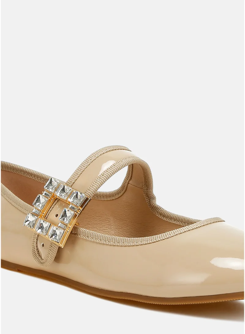 London Rag SH4805_BEIGE Brooch Mary Jane Sandals in Beige for Women | Best Price UAE