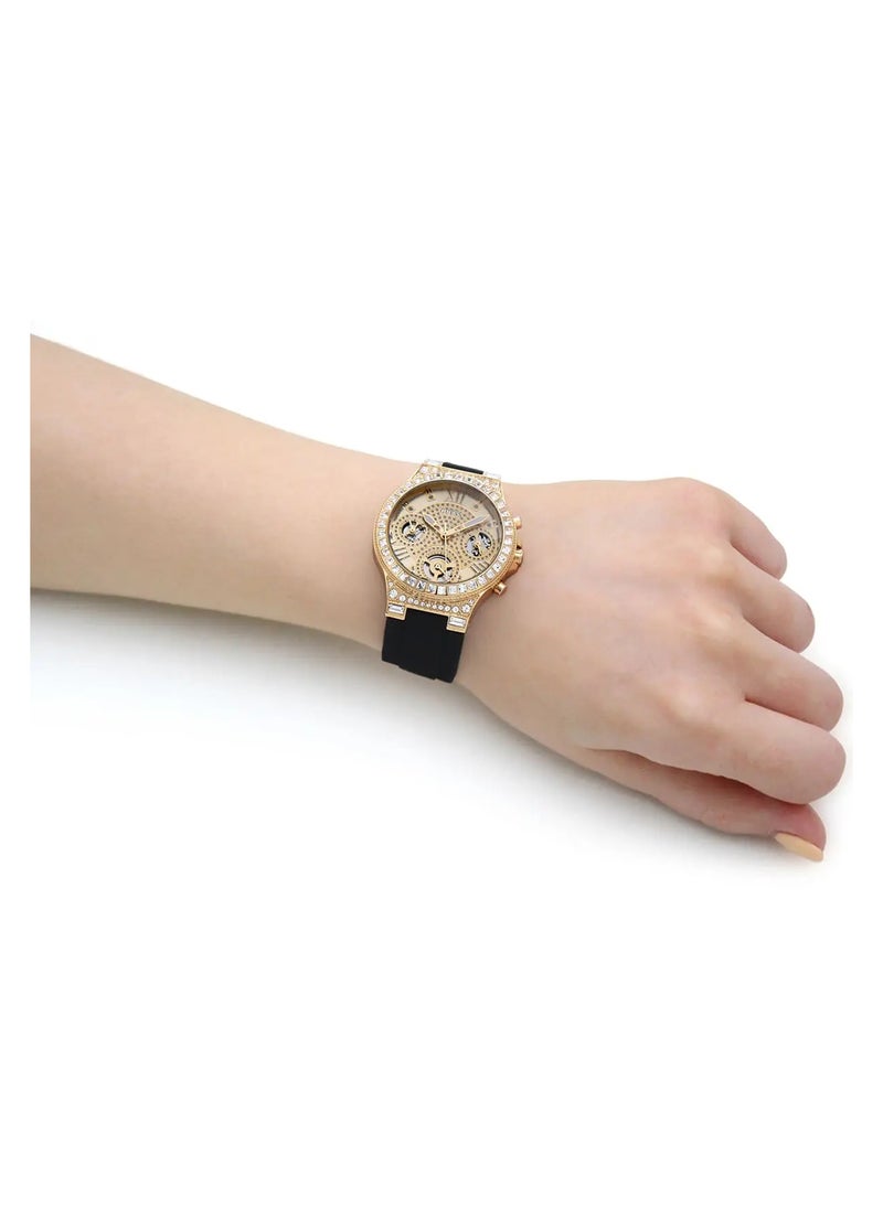 GUESS - GUESS Moonlight Chronograph Silicone Wrist Watch GW0257L1 - 36mm - Black - Image 1