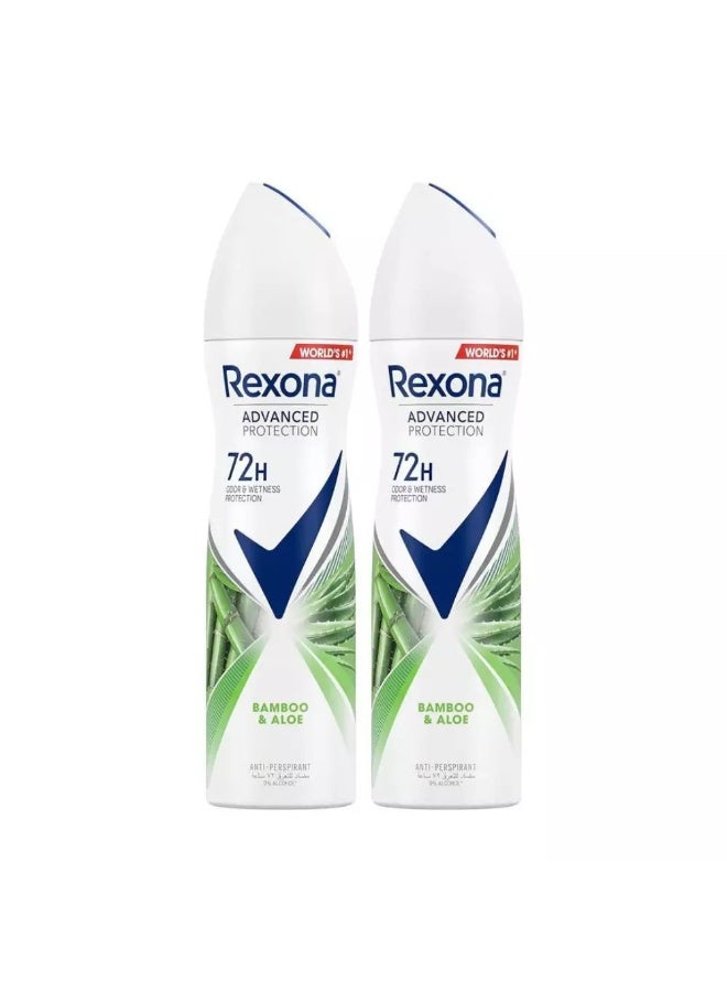 Rexona Motion Sense Women Long-lasting Anti Perspirant Body Spray With Bamboo Freeze And Aloe vera- 2X150ml