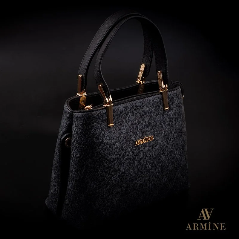 ARMINE Black Dotted Classic Women's Handbag