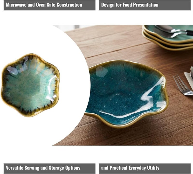 Leaf Design Ceramic Dipping Dish Soy Sauce Condiments Snacks Bowl Microwave Safe 11x9 7x2 5 cm - Image 4