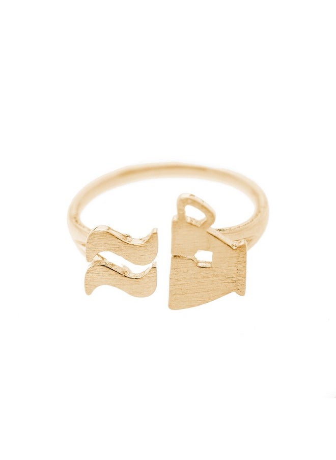 chelseachicNYC - Handmade Brush Metal Steamy Coffee Latte Cup Ring Matte Gold - Image 1