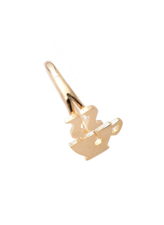 chelseachicNYC - Handmade Brush Metal Steamy Coffee Latte Cup Ring Matte Gold - Image 1