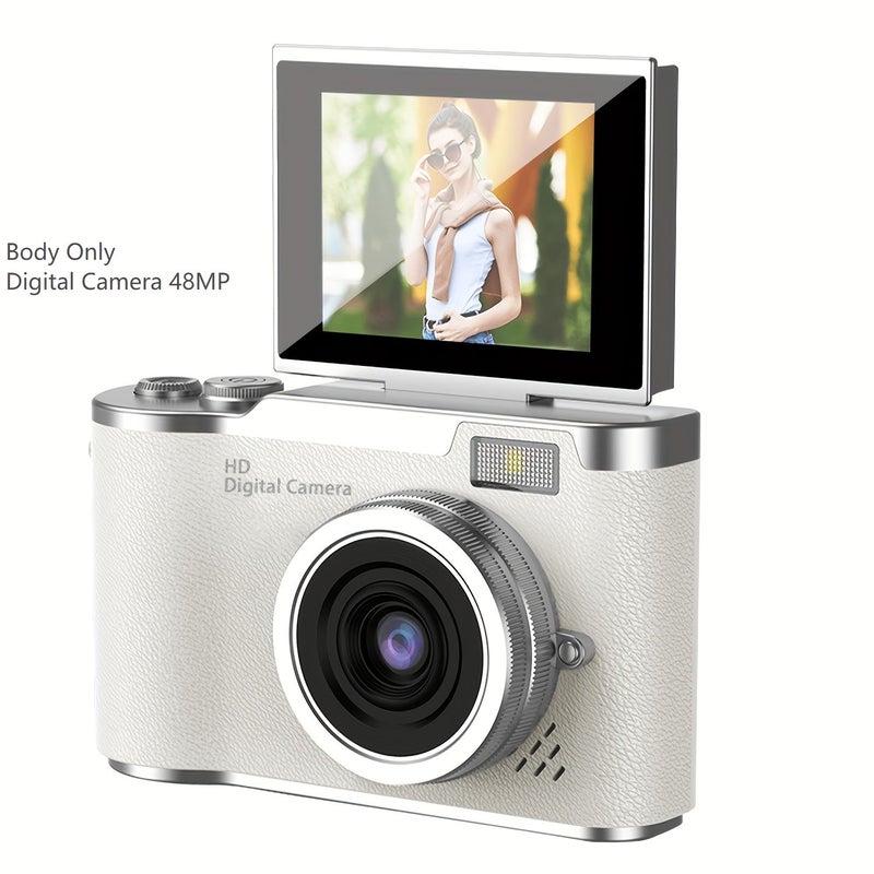 White 48MP Digital Camera 8X Zoom 32GB Card 2 4 IPS Screen Rechargeable Vlogging Camera for Teenagers - Image 4