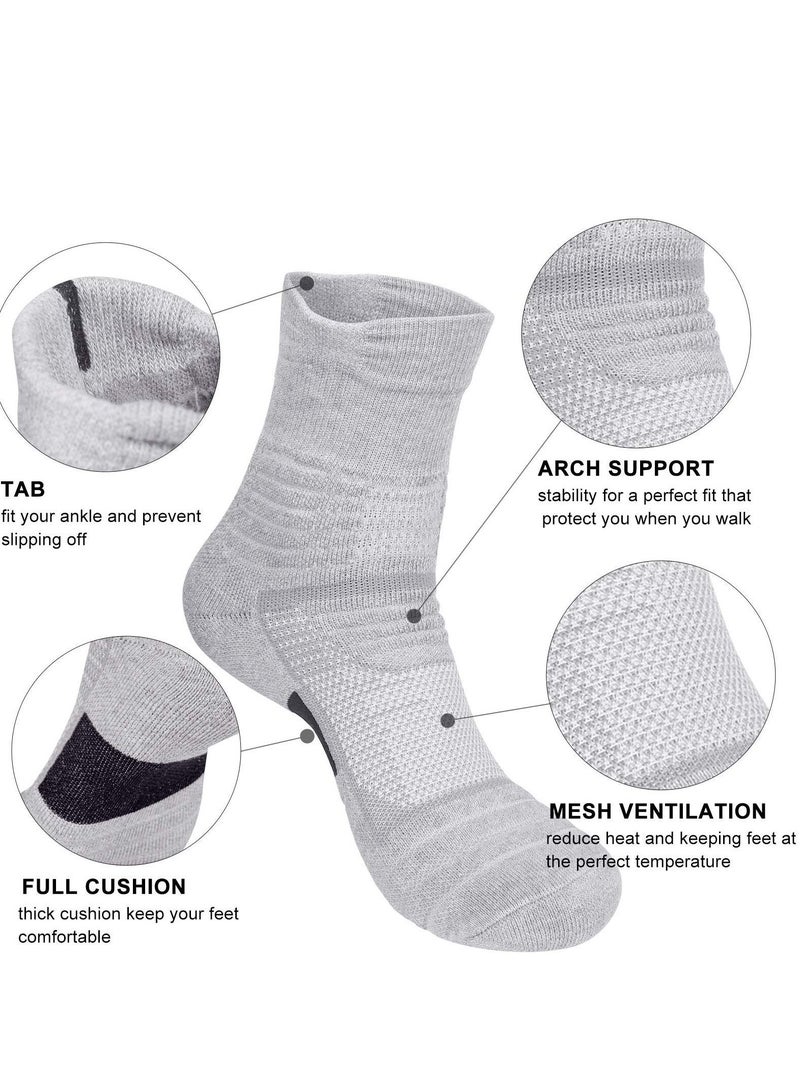 KASTWAVE Basketball Socks, Men's Sports Socks Thickened Mid Tube Badminton Socks Running Socks Outdoor Elite Socks, Sweat Absorbing Non-Slip Basketball Socks for Teens and Adults (3 Pairs) - Image 3