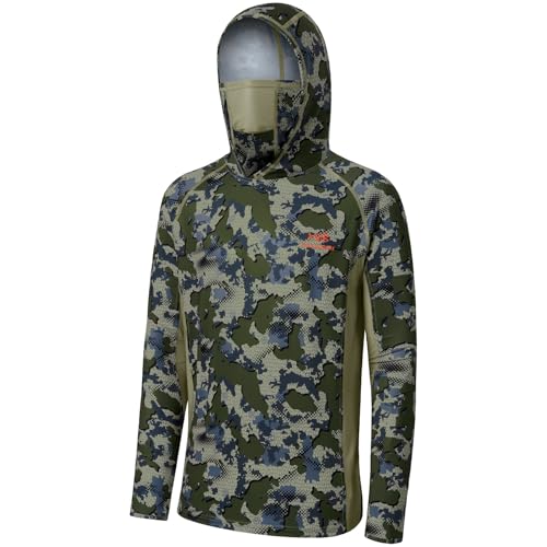 BASSDASH UPF 50 Mens Hunting Shirts with Mask Long Sleeve Camo Fishing Hoodie - Image 1