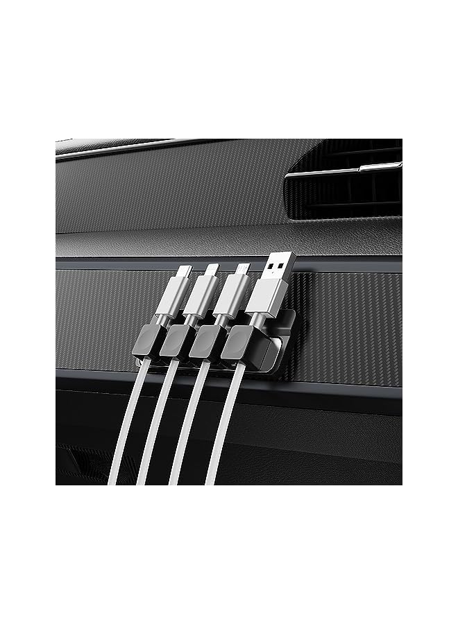 promass Cable Organizer Magnetic, Magnetic Cable Clips, Desktop Cable Holder Multipurpose with 4 Clips, Multiple Sizes Cable Holder Clips Management, Desktop Cord Management for All Wires (Black) - Image 5