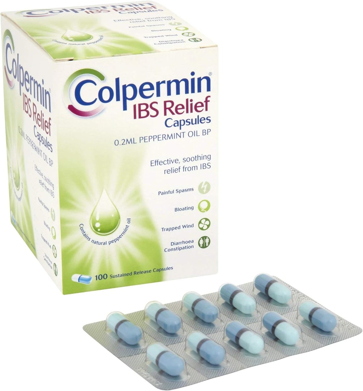 Colpermin 2 x COLPERMIN IBS RELIEF 100 CAPSULES | Best Price KSA ...