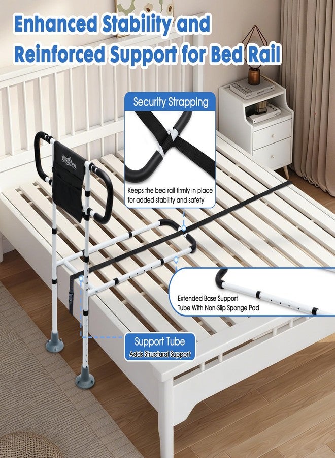 goodleben Bed Rails for Elderly Adults Safety, Bed Assist Rails for Seniors with Non-Slip Ergonomic Handle, Floor Support & Storage Pocket, Adjustable Bed Rail Fits Twin, Full, Queen & King Beds - Image 5