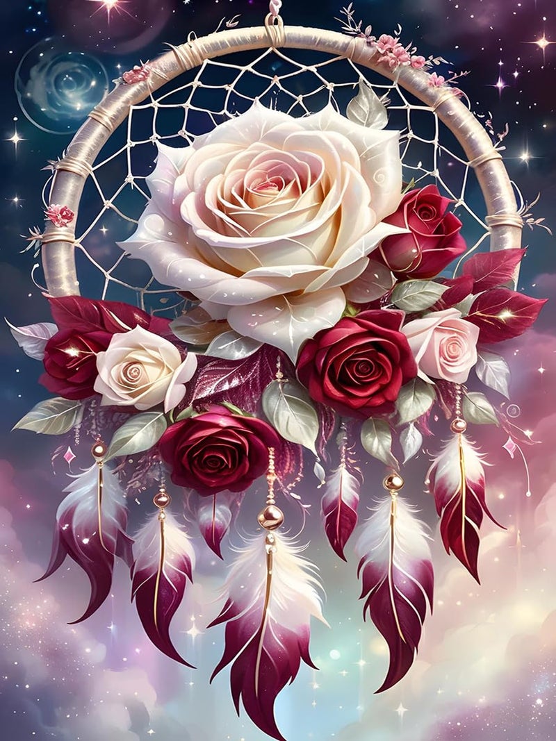 Mrnsiet Dream Catcher Counted Cross Stitch Kits for Adults Flowers Stamped Cross Stitch Kits for Beginners Needlepoint CrossStitch Patterns Embroidery Kits Arts and Crafts for Home Decor 1216 Inch - Image 2