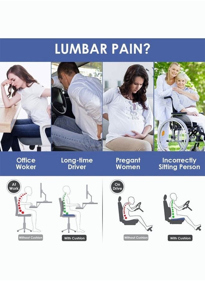 Generic - Office Chair Cushion Car Seat Cushion Memory Foam Cushion Pads for Tailbone Pain Sciatica Relief Pillow Correct Sitting Posture - Image 1