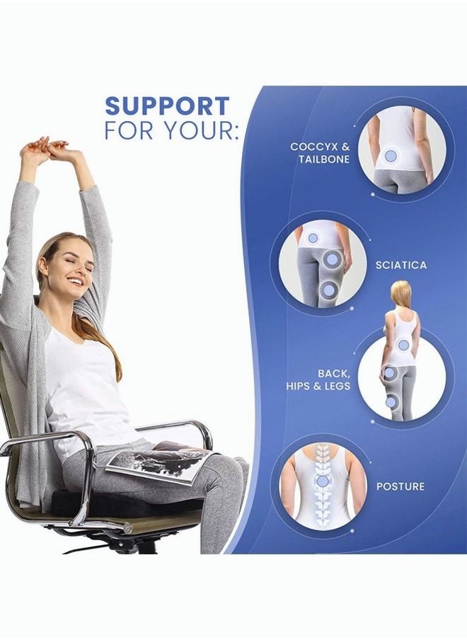 Generic - Office Chair Cushion Car Seat Cushion Memory Foam Cushion Pads for Tailbone Pain Sciatica Relief Pillow Correct Sitting Posture - Image 1