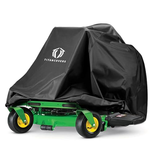 TitanCovers Zero Turn Mower Cover Waterproof Heavy Duty 600D Polyester Oxford Lawnmower Cover Universal Fit Covers for ZeroTurn Lawn Mower - Image 1