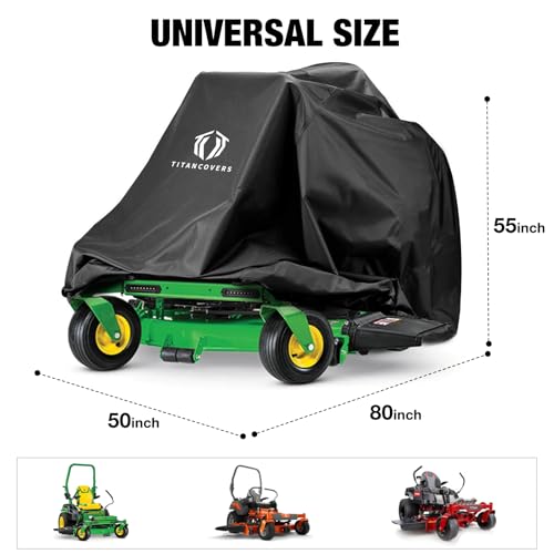 TitanCovers Zero Turn Mower Cover Waterproof Heavy Duty 600D Polyester Oxford Lawnmower Cover Universal Fit Covers for ZeroTurn Lawn Mower - Image 3