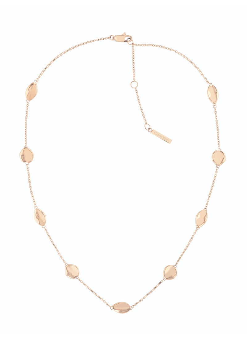CALVIN KLEIN CALVIN KLEIN JEWELRY MOLTEN PEBBLE FAMILY WOMENS STEEL BEAD WITH CHAIN NECKLACE - 35000124 